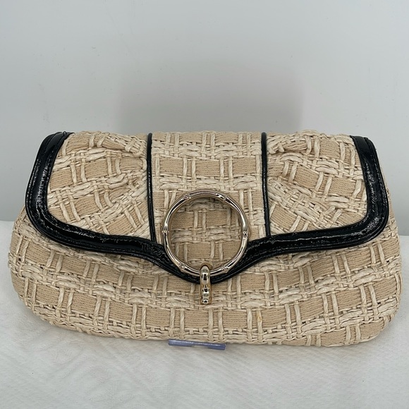 Elaine Turner Handbags - Elaine Turner Wendy Oyster Basketweave‎ with Black Leather trim & Gold hardware